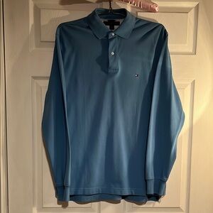 NWOT Tommy Hilfiger Men's Blue Polo Shirt long sleeve